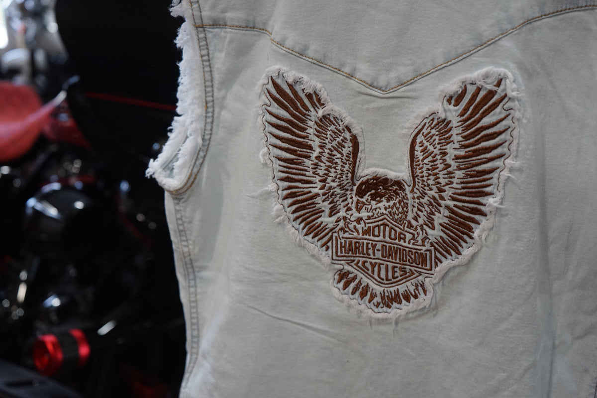 Women's Vintage Fringe Sleeveless Denim