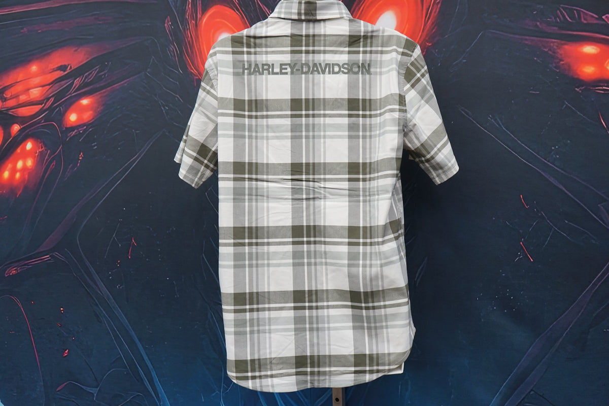 Men's H-D TECH COOLMAX Plaid Shirt - Cloud Dancer & Grape Leaf