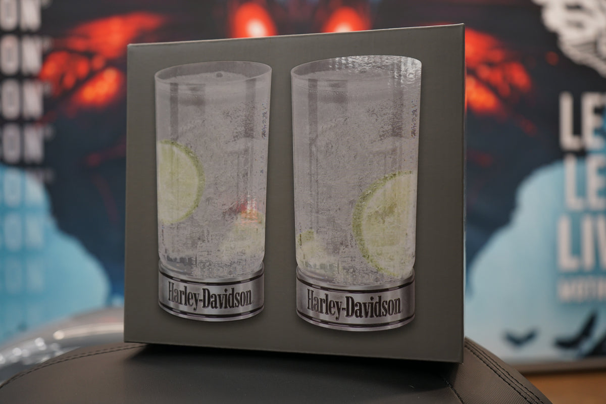 Harley-Davidson Metal Base Highball Set