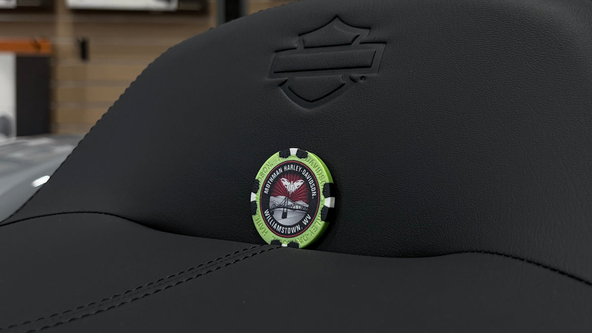 MOTHMAN HARLEY-DAVIDSON POKER CHIP - METALLIC LIME GREEN