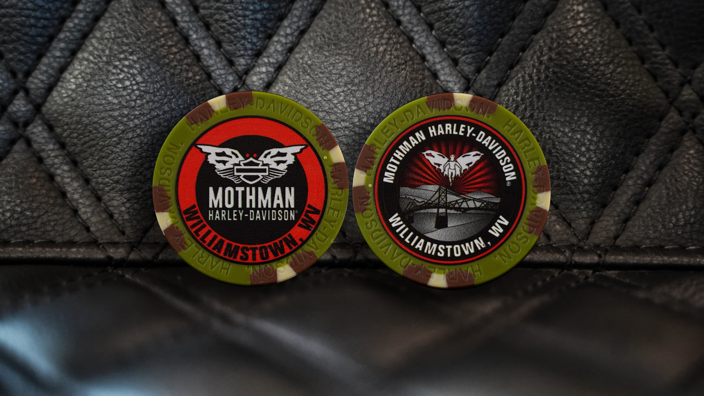 Mothman Poker Chip - Brown / Olive / Tan